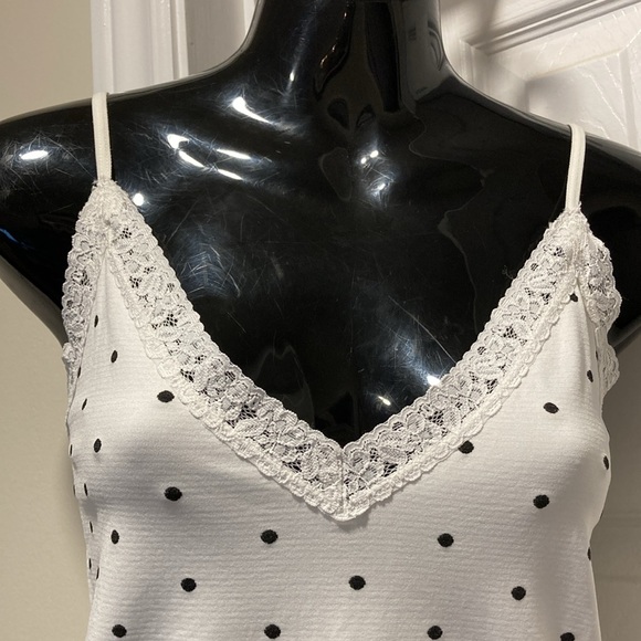 NWOT - Majora White & Black Stitched Polka Dot Scalloped Edge Camisole - Sz L - Picture 16 of 16